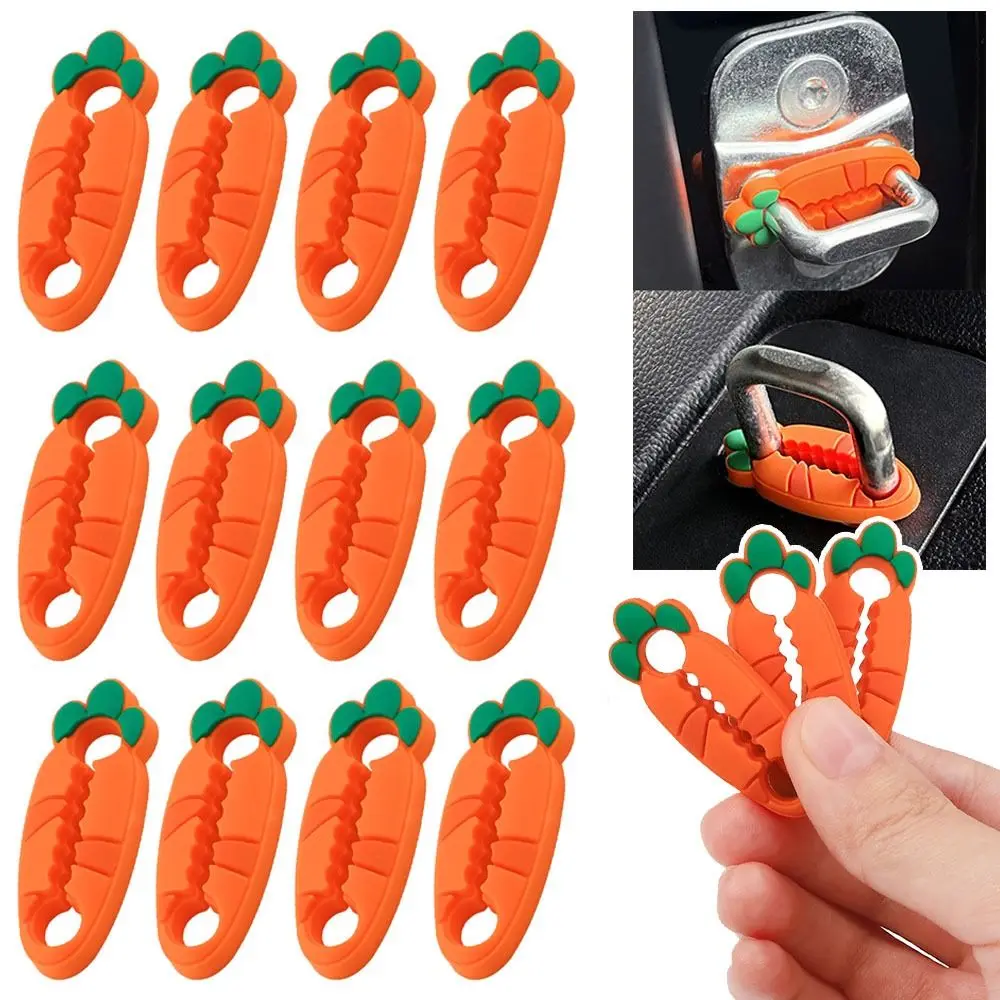 4/5pcs Silicone Car Door Lock Sound Deadener Buffer Seal Soundproofing Car Door Lock Protectors Shock Absorber