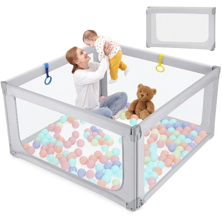 Foldable Baby Playpen Small Playpen for Babies and Toddlers Baby Play Pen with Safety Gate Corrales para Bebes Adjustable Porta