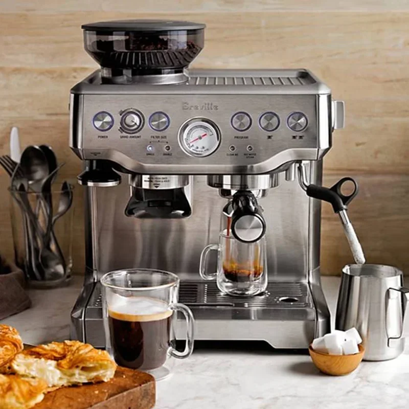 Breville Espresso Machine with Grinder Cappuccino Steam Milk Frother 15BAR Semi Automatic Espresso Coffee Maker