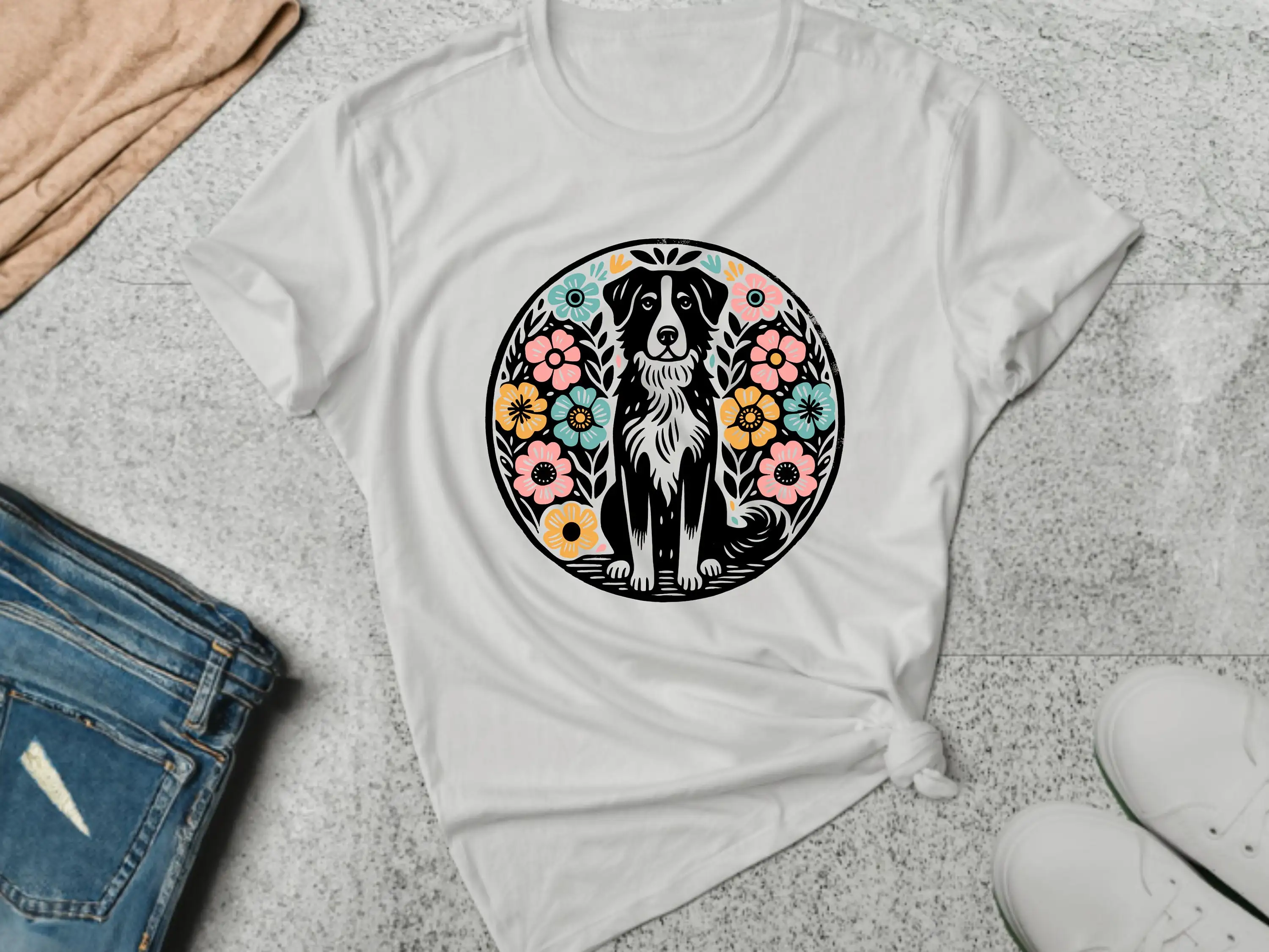 Brazilian T Shirt Dog Lover Owner Pet Tracker Flower Floral