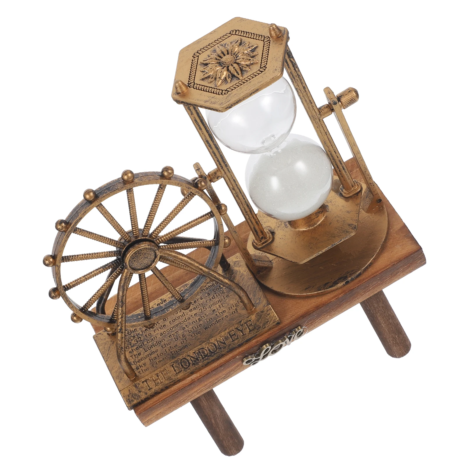 

Retro Skyline Hourglass Decor Creative S Clock Wood Base Stable Desktop nament for Indoor Room Vintage Home Office Decorations