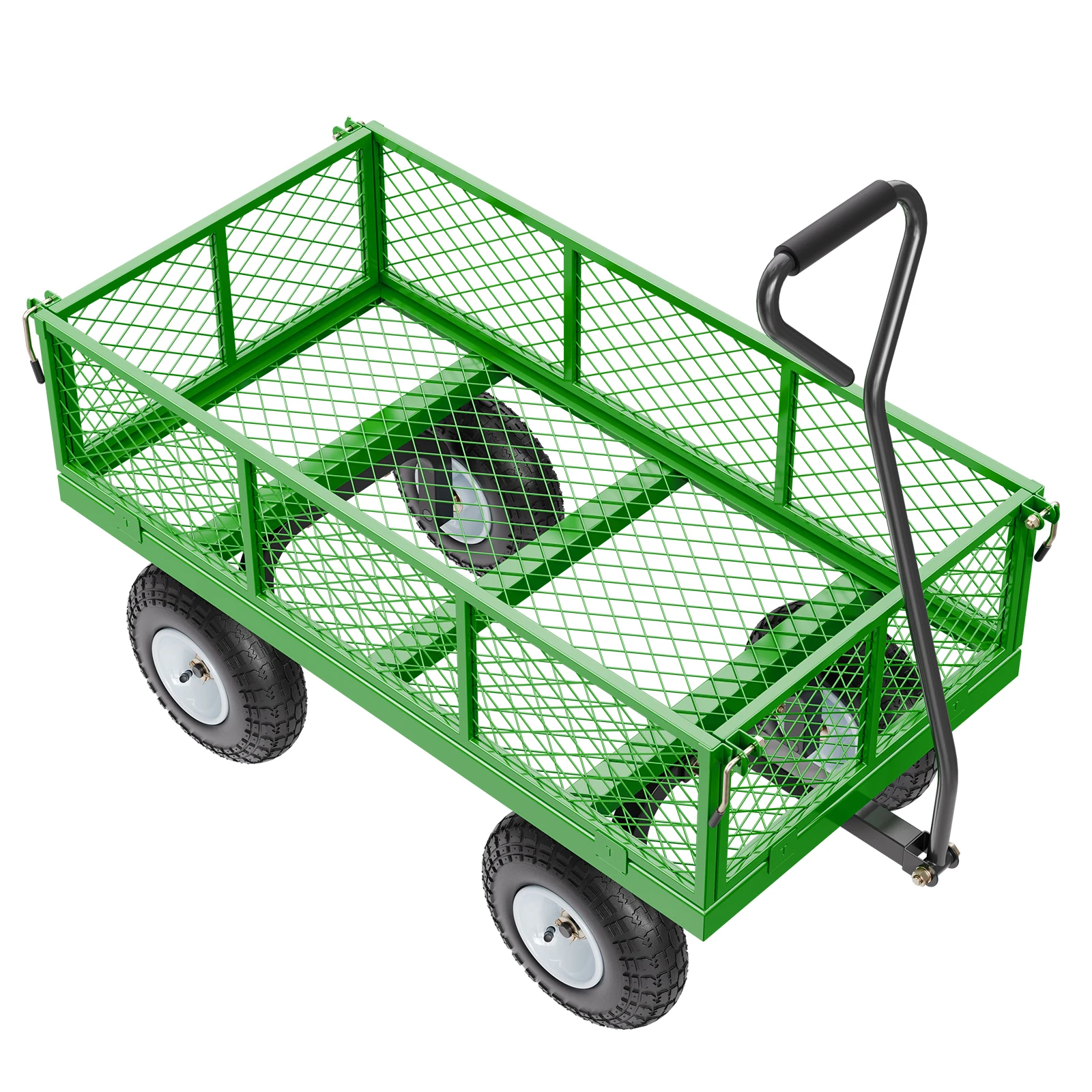 900 Lbs Steel Garden Cart on Wheels, Outdoor Metal Utility Wagon with 10