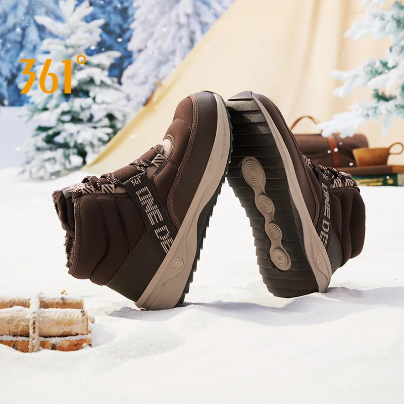 

361 Degrees Men Snow Boots Soft Winter Plush High-top Thick-soled Warm Cotton Outdoor Non-Slip Classic Male Sneakers 672446716A