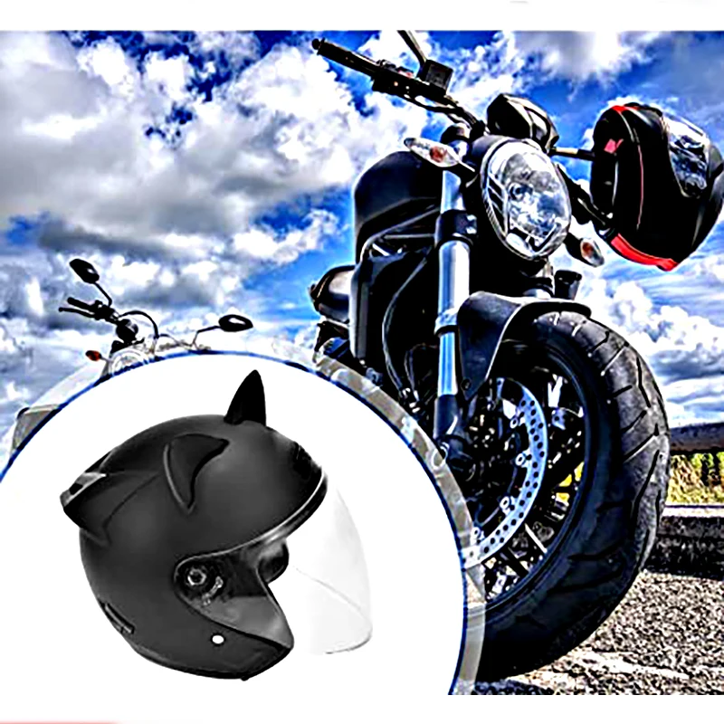 Helmet Cat Ears Decoration Motorcycle Electric Car Driving Styling Cute Cat Ears Stickers Decor Helmet Accessories Universal