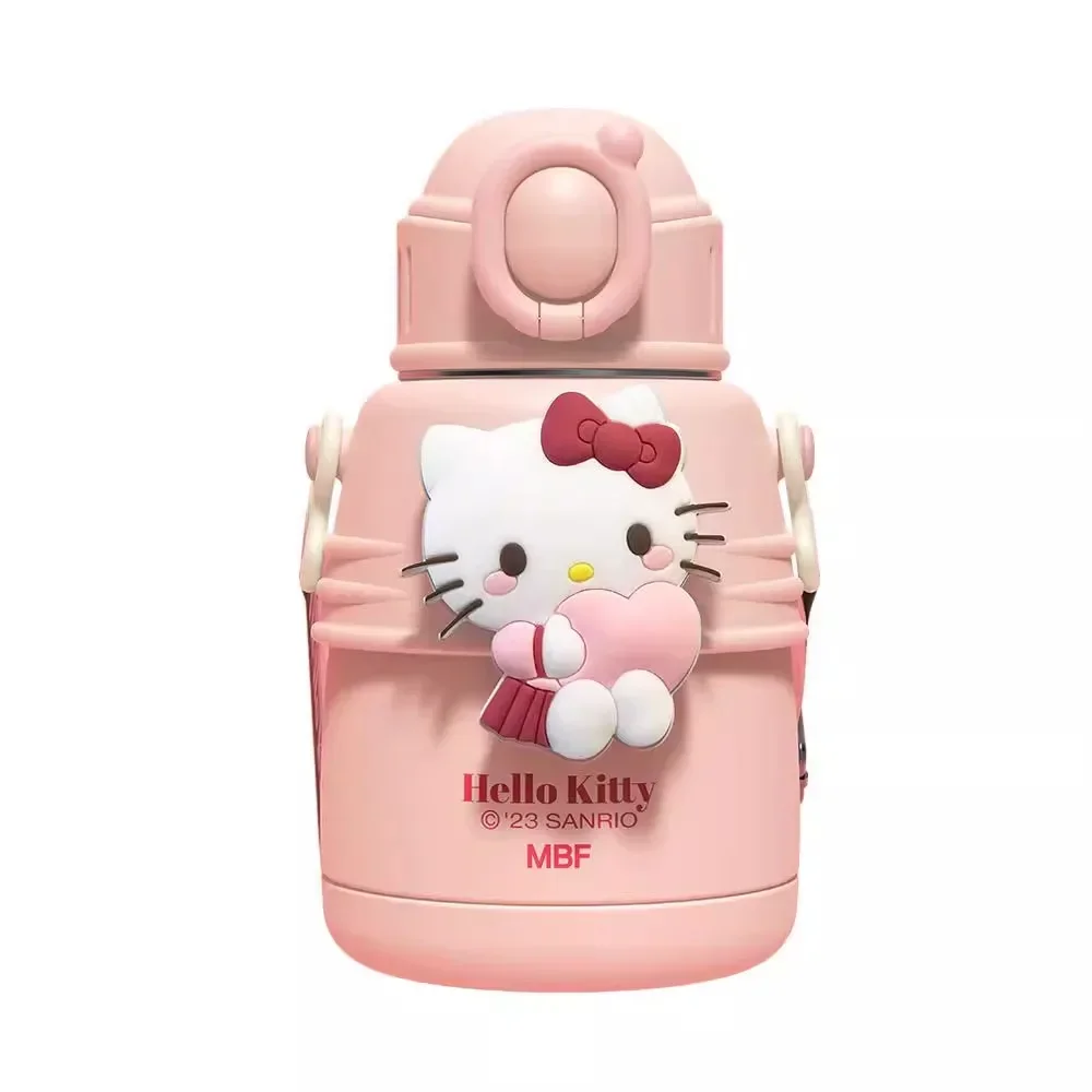 Sanrio Hello Kitty Cinnamoroll Anime Kawaii Figure Kids Straw Thermos Cup Cute Pochacco Portable Water Bottle Gifts for Kids