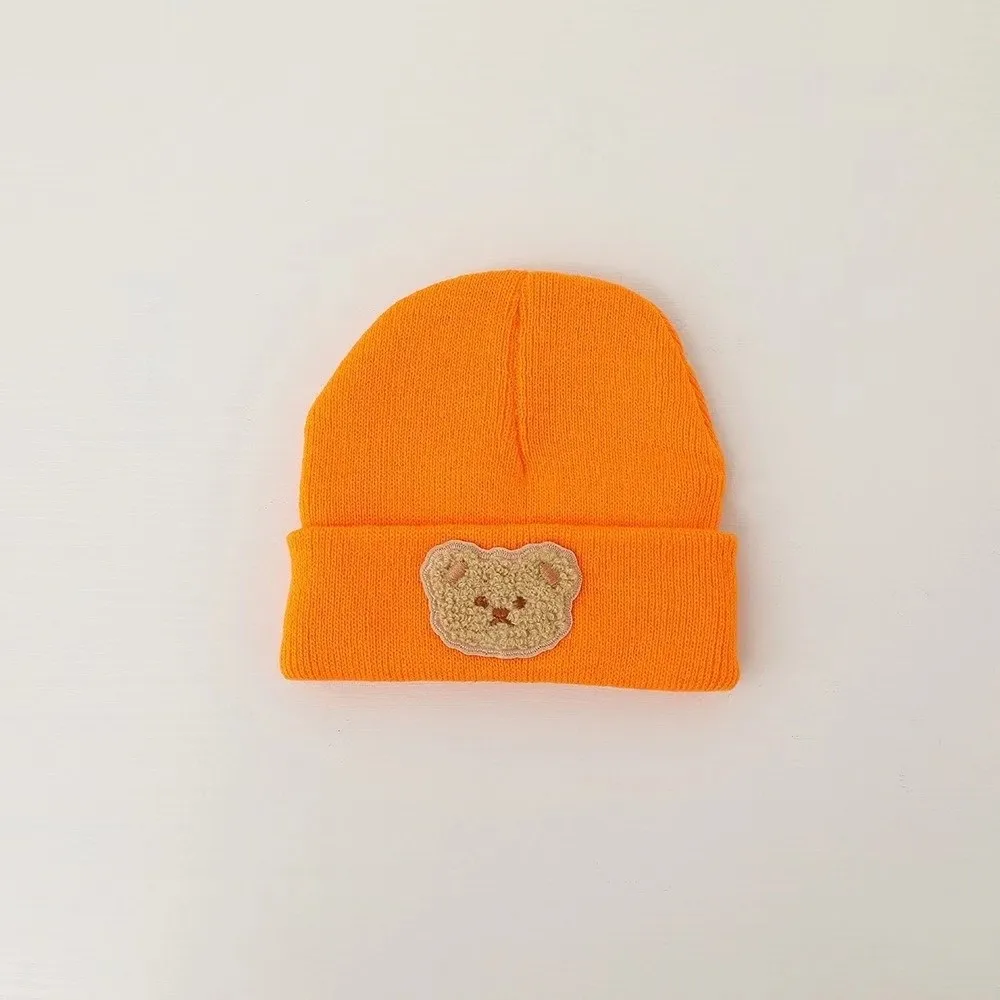 

New Korean Cartoon Bear Newborn Hat Soft Knitted Ear Protection Winter Warm Cap Beanie Boys Girls