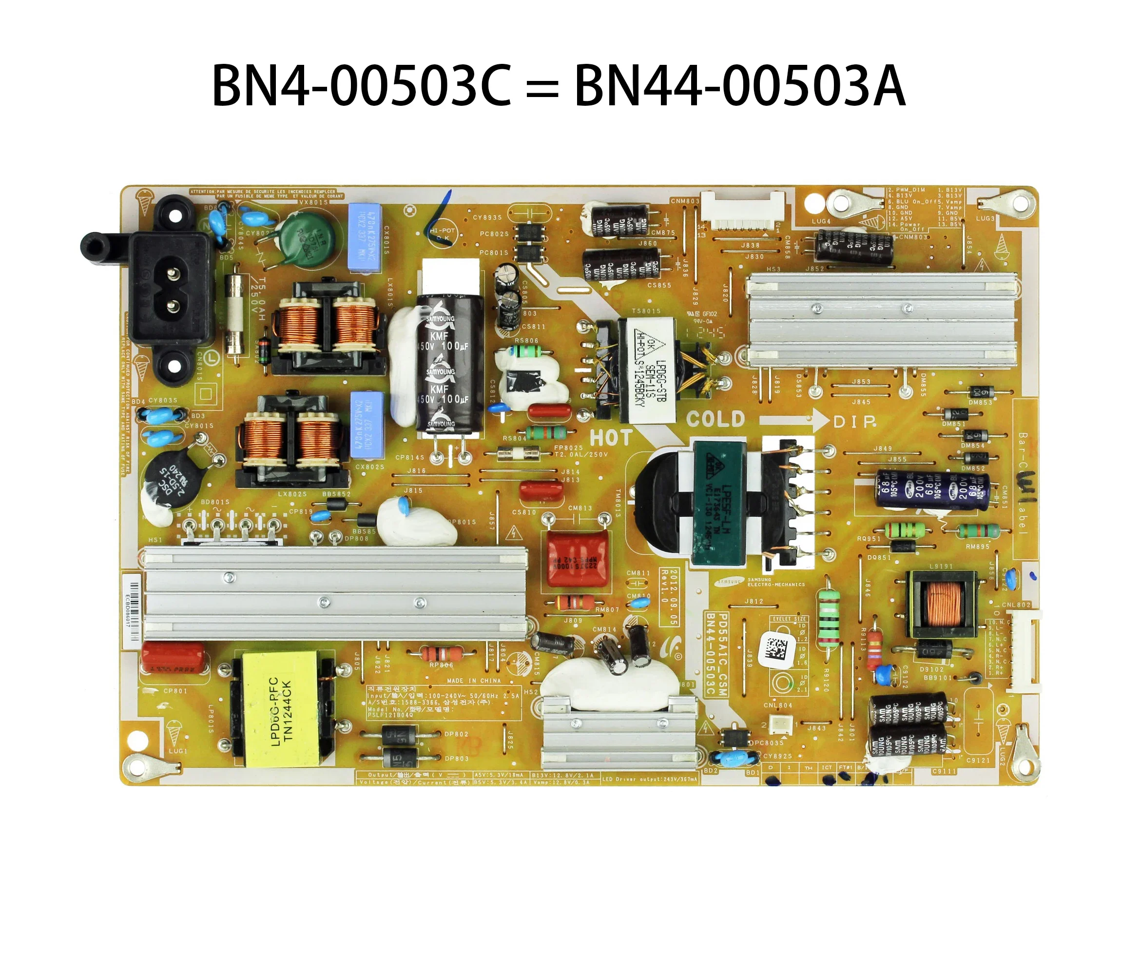 

BN44-00503C BN44-00503A PD55A1C_CSM PSLF121B04Q Плата питания подходит для HG55NA790MF UN50ES6100F UN50ES6150F UN55ES6003F 50/55-дюймовый телевизор