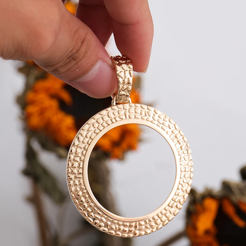 

Прованс 14-каратное желтое твердое золото с полым кругом, очаровательные украшения в стиле хип-хоп для женщин и мужчин, роскошные ювелирные изделия, подарок на годовщину вечеринки