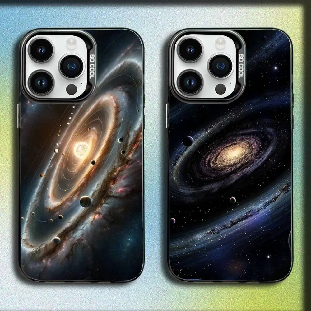 

Galaxy art Phone Case For iPhone 17,16,15,14,13,12,11,Pro,Max,Plus,E,SE4,Air,Mini Black IMD Box