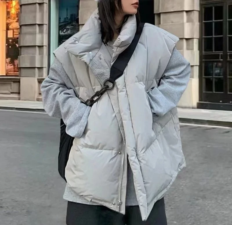 

Cotton Vest Women's Autumn Winter New in Item Stand Collar Thickened Cold Proof Warm Thick Casual Commuting Jacket