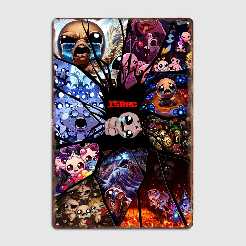 The Binding of Isaac Shattered Poster Metal Sign Room Decor Custom Bedroom Indoor Home Wall Decor Posters Room Decoration