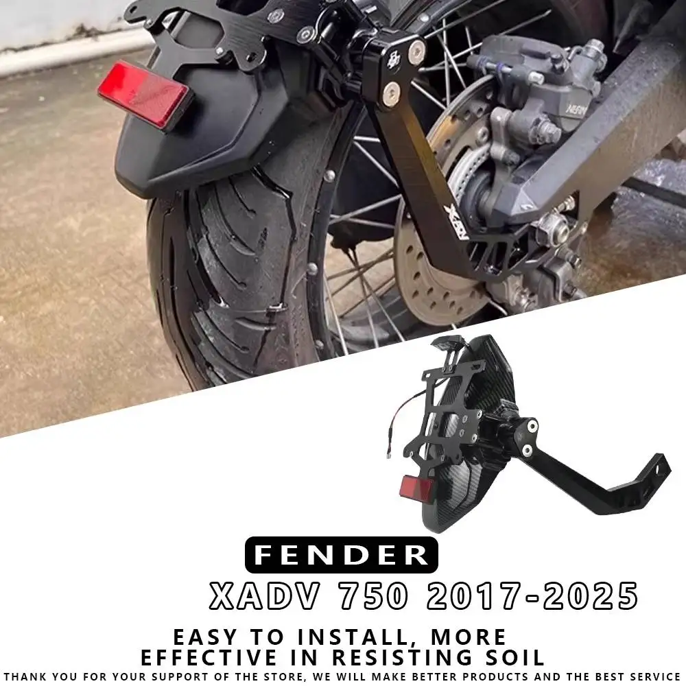 MTKRACING For XADV 750 2017 2018 2019-2025 Motorcycle Mudguard Wheel Splash Protection Fender With/Without License Plate Bracket