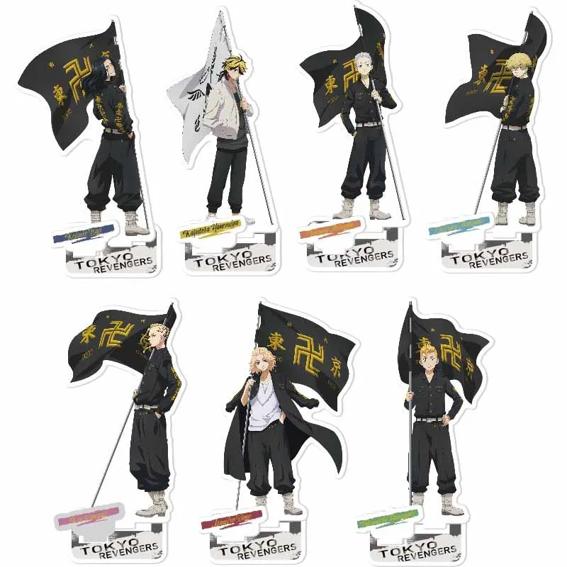 Anime Figure Tokyo Revengers Manjiro Ken Takemichi Hinata Atsushi supporto acrilico modello piatto scrivania Decor cartello in piedi modello piatto