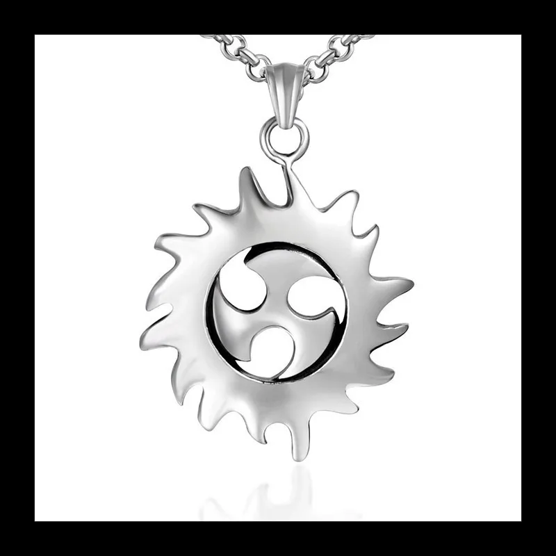 

Источник ювелирных изделий, модное ожерелье из титановой стали с горячим солнечным колесом, аксессуары для подвесок Hot Wheels SP425