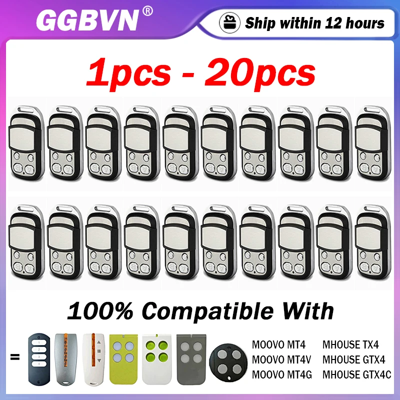 New MHOUSE MOOVO 433.92MHz Garage / Gate Remote Control Work With MHOUSE GTX4 TX3 TX4 GTX4C MOOVO MT4 MT4V MT4G Gate Control