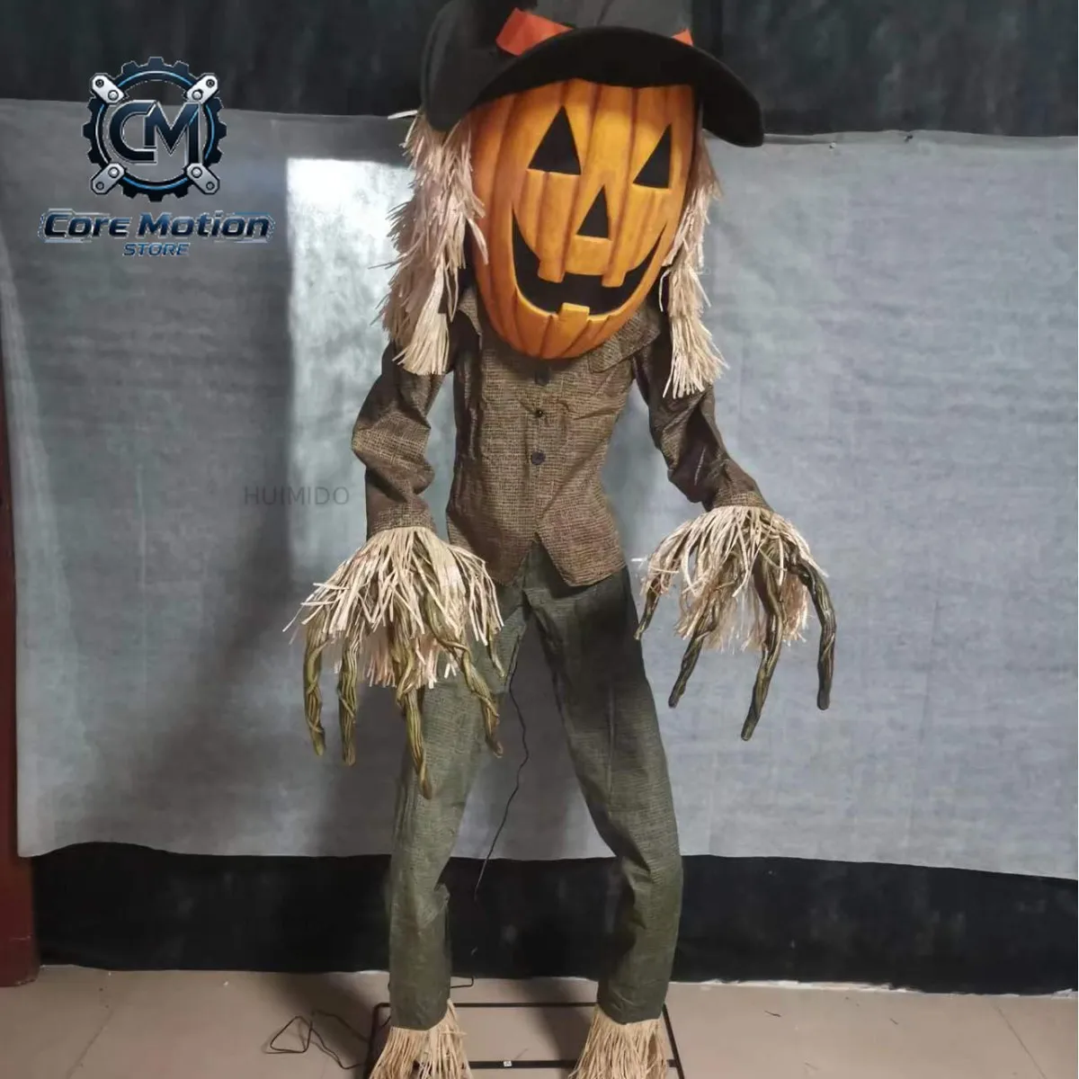 Halloween New Pumpkin Scarecrow Electric Pumpkin Ghost House Decoration Scene Props