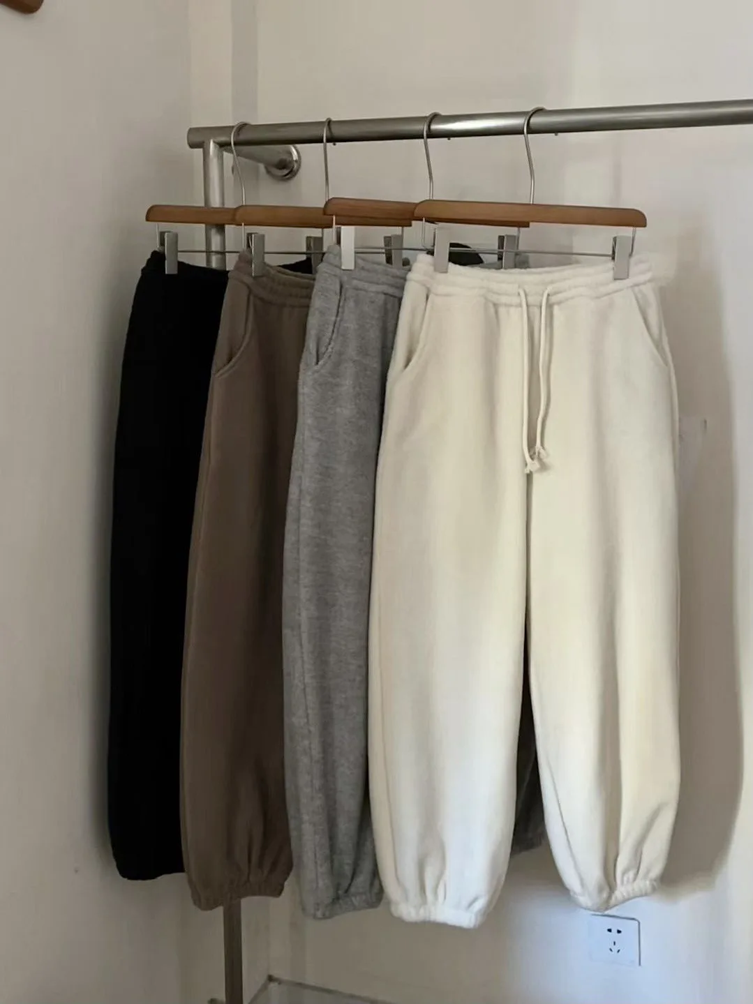 

Double-Sided Thiened Fce-Lined Loose Fit Comfortable Korean Sle Autumn Winter Warm Casual Pants High Waist Long Trousers