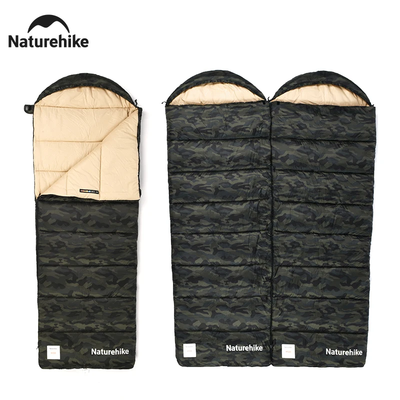 Naturehike Cotton Sleeping Bag M320 Ultralight Portable Camping Splicable Sleeping Bags Outdoor Hiking Envelope Sleeping Bag