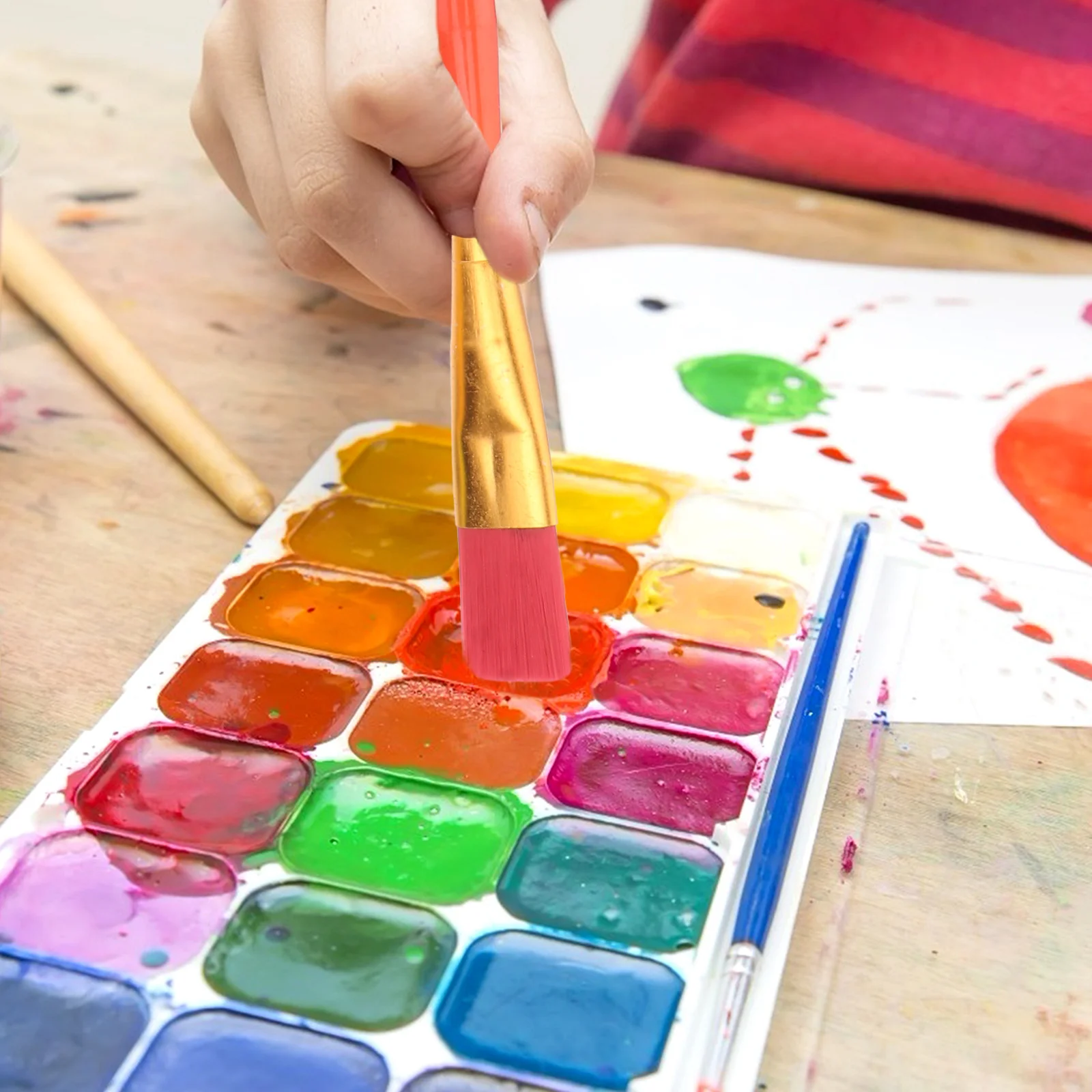 

1Set Paintbrush Set Wide Variety Shapes Sizes for Acrylic Oil Watercolor Face Painting DIY Color Art Paint Supply