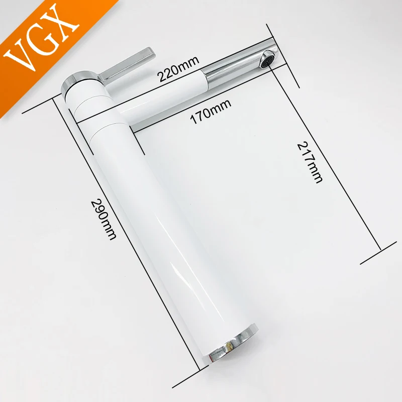 Imagem -06 - Torneiras de Banheiro Vgx-tall Misturador de Alta Bacia Torneira Alta Pia Lavatório Torneira Rotação Quente e Fria Tapware Crane Brass