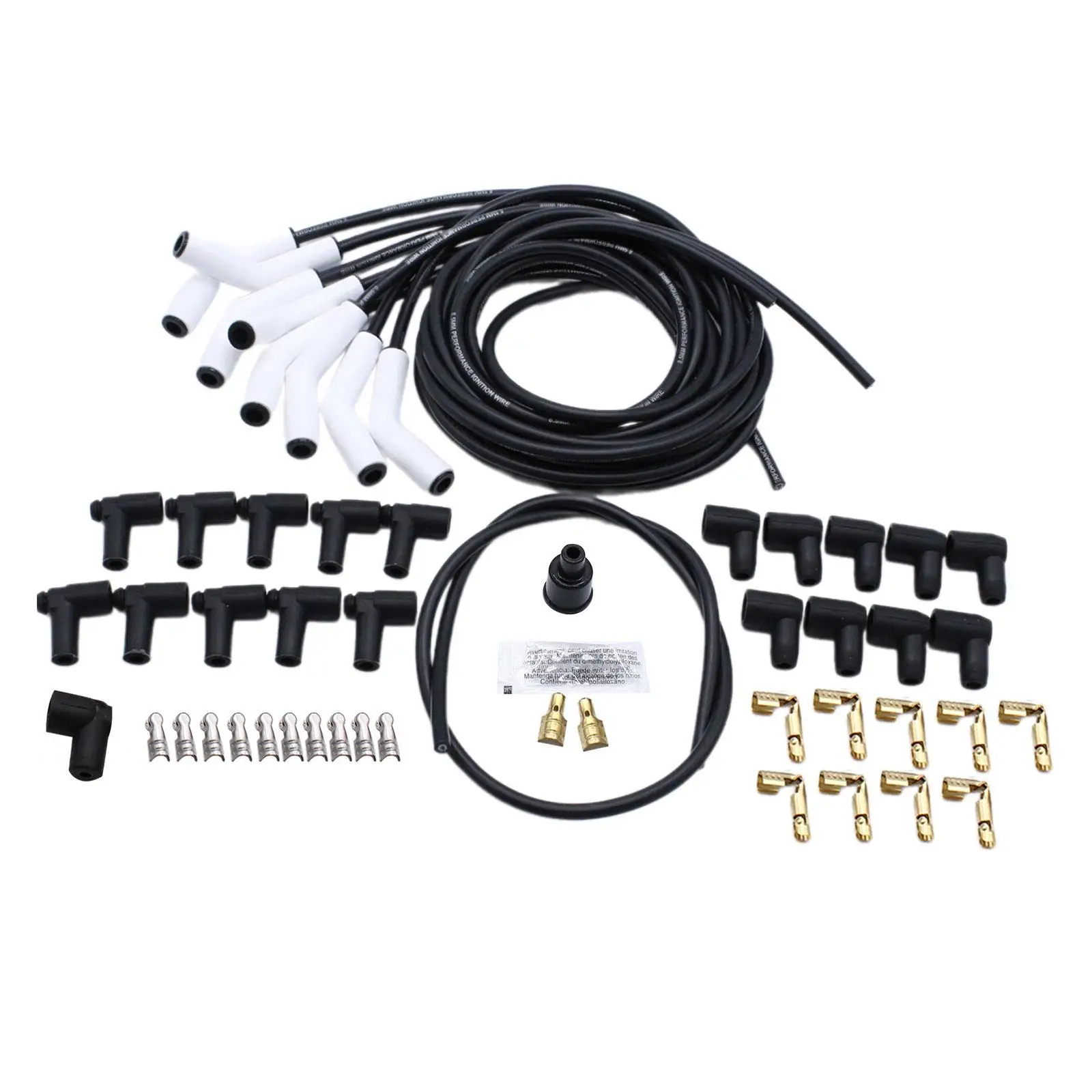 

Universal Spark Plug Wire Set High Temperature Resistant White Ceramic Boots Automotive Replacement Parts for Car Engine Upgrade
