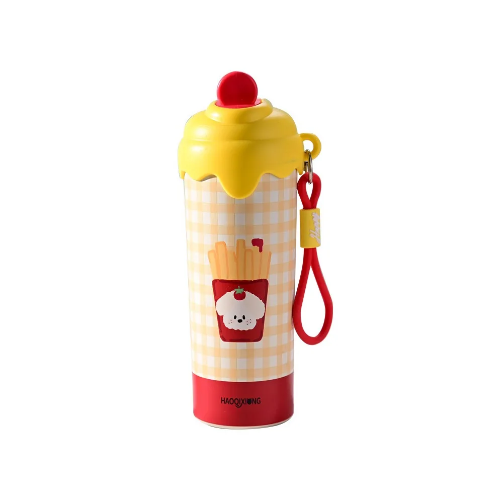 

Ice Cream Vacuum Cup 600ML Insulation Or Cooling Floating Ball Insulated Cup High-Capacity With Pendant Thermal Water Bottle