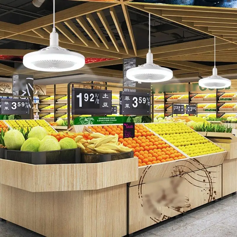 85V-265V E27 30W พัดลมพัดลมพัดลมพัดลมพร้อมไฟ LED สำหรับบ้านพักอาศัยในบ้าน N58D