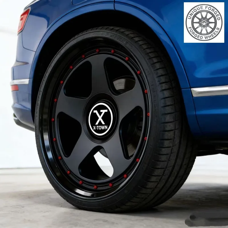 26 style 2‑Piece Black Custom OEM 18 19 21 20 22 24 Inch Forged Alloy 5 Spokes Deep Dish Forged Wheels For BMW For Audi Urus C8
