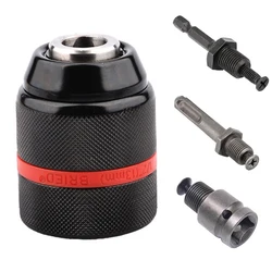 0,8-10mm 2-13mm schlüssel loses Metall bohrfutter mit Gewinde Schnell griff adapter Sechs kant SDS Vierkant schaft Schlags ch rauben dreher Schraubens chl üssel futter