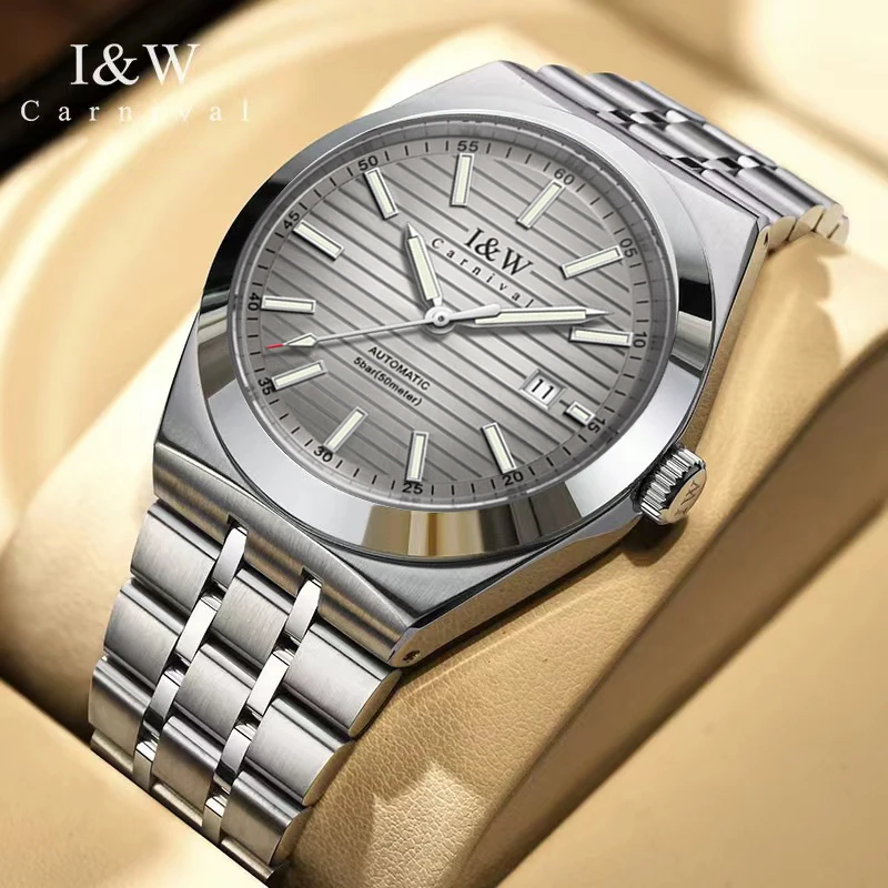 

Carnival Brand IW High-End Series Luxury Stainless Steel Mechanical Watch Men Sapphire Imported Movement Automatic Watches Mens