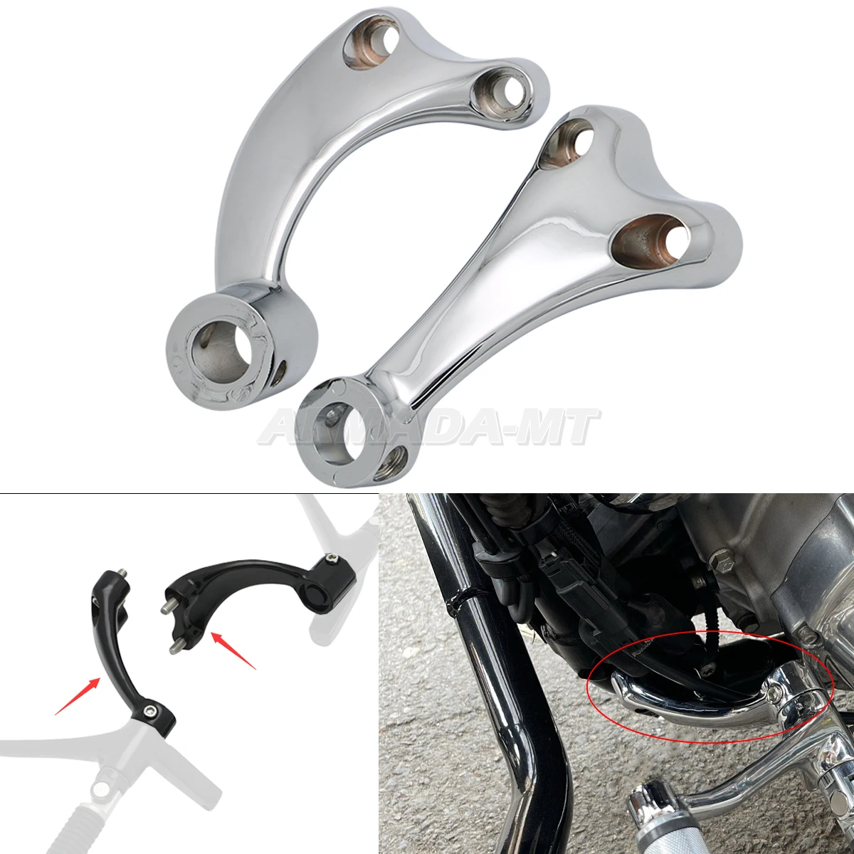 For Harley Sportster XL 883 1200 XL883 2004-2021 Motorcycle Forward Controls Complete Front Foot Peg Rest Mount Linkages Levers