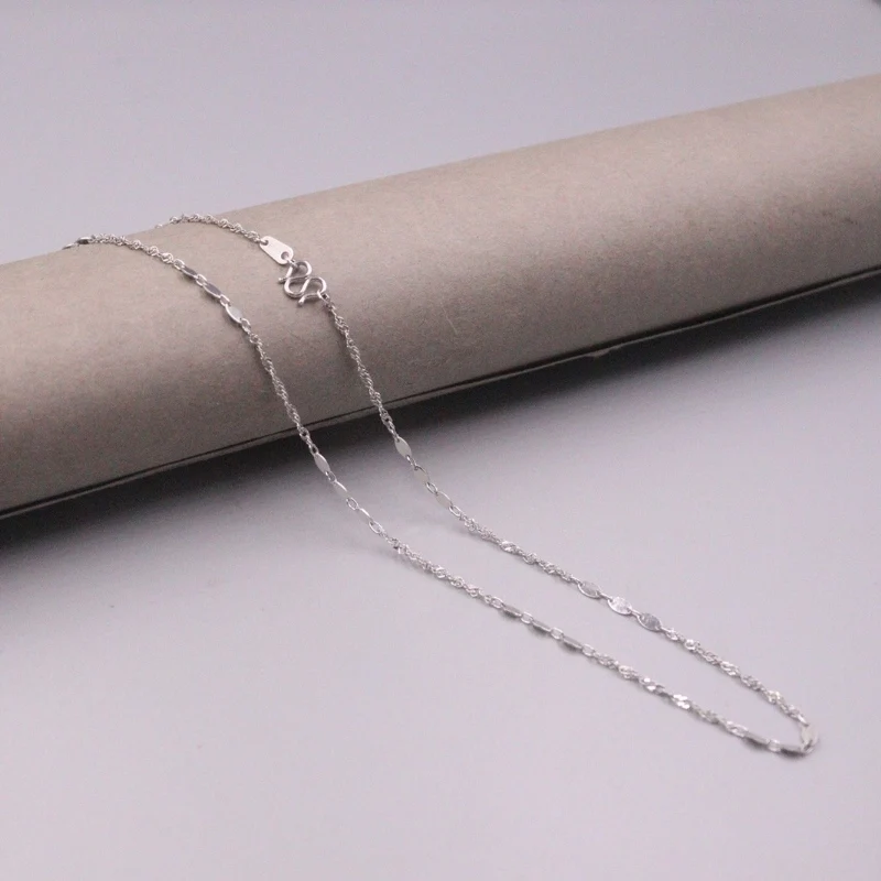 Real Pure Platinum 950 Chain Women Gift Lucky Singapore Flakes Link Necklace 44cm