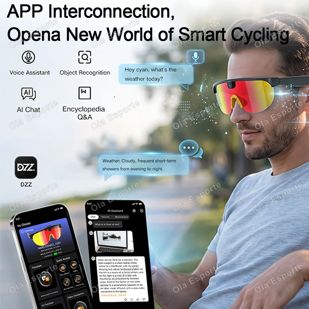 New AI Smart Sports Shooting&Recording Glasses 800W Camera HD Anti-shake Bicycle Riding Shooting Artifact Windproof Goggles Q01