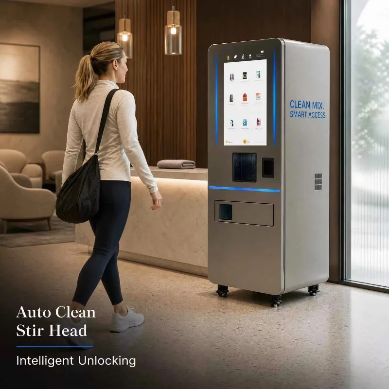 Smart Protein Shake Vending Machine 24H Self Service Drink Dispenser Touch Screen Vending Kiosk for Gym Fitness Center