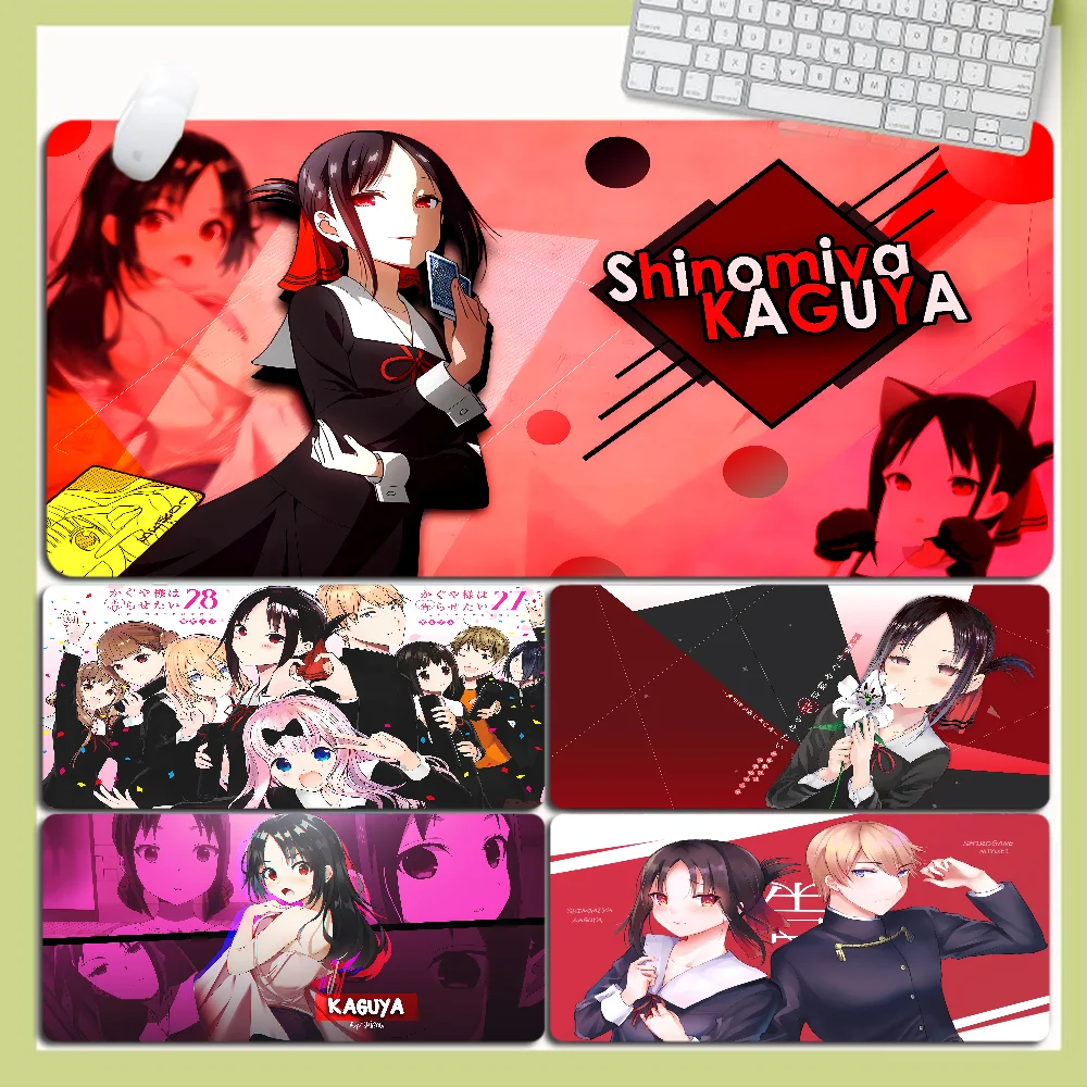 Anime Kaguya Sama Love Is War Mousepad Large XXL Desktop Desk Mat Kawaii Gaming Accessories Students Writing Pad Desktop Mat