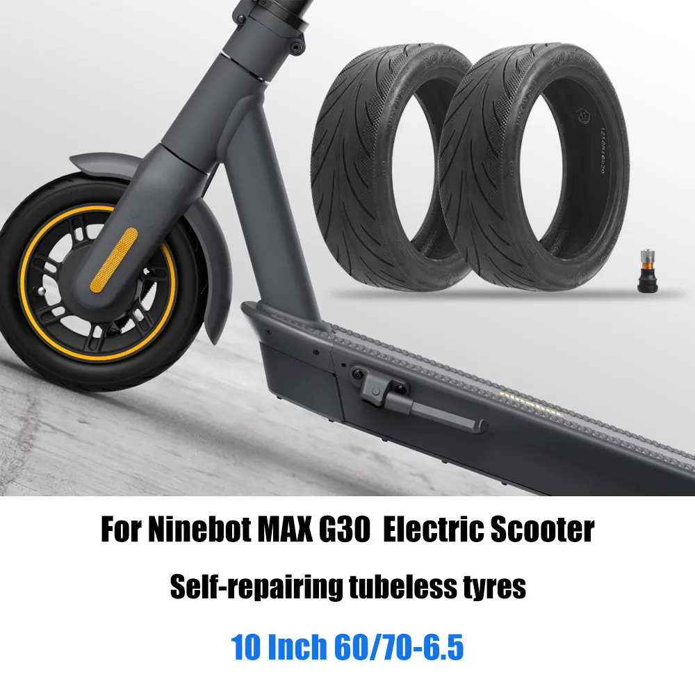 10 Inch 60/70-6.5 Tubeless Tire Electric Scooter Explosion Proof Tires Replacement No Inflation Tyre for Segway Ninebot Max G30