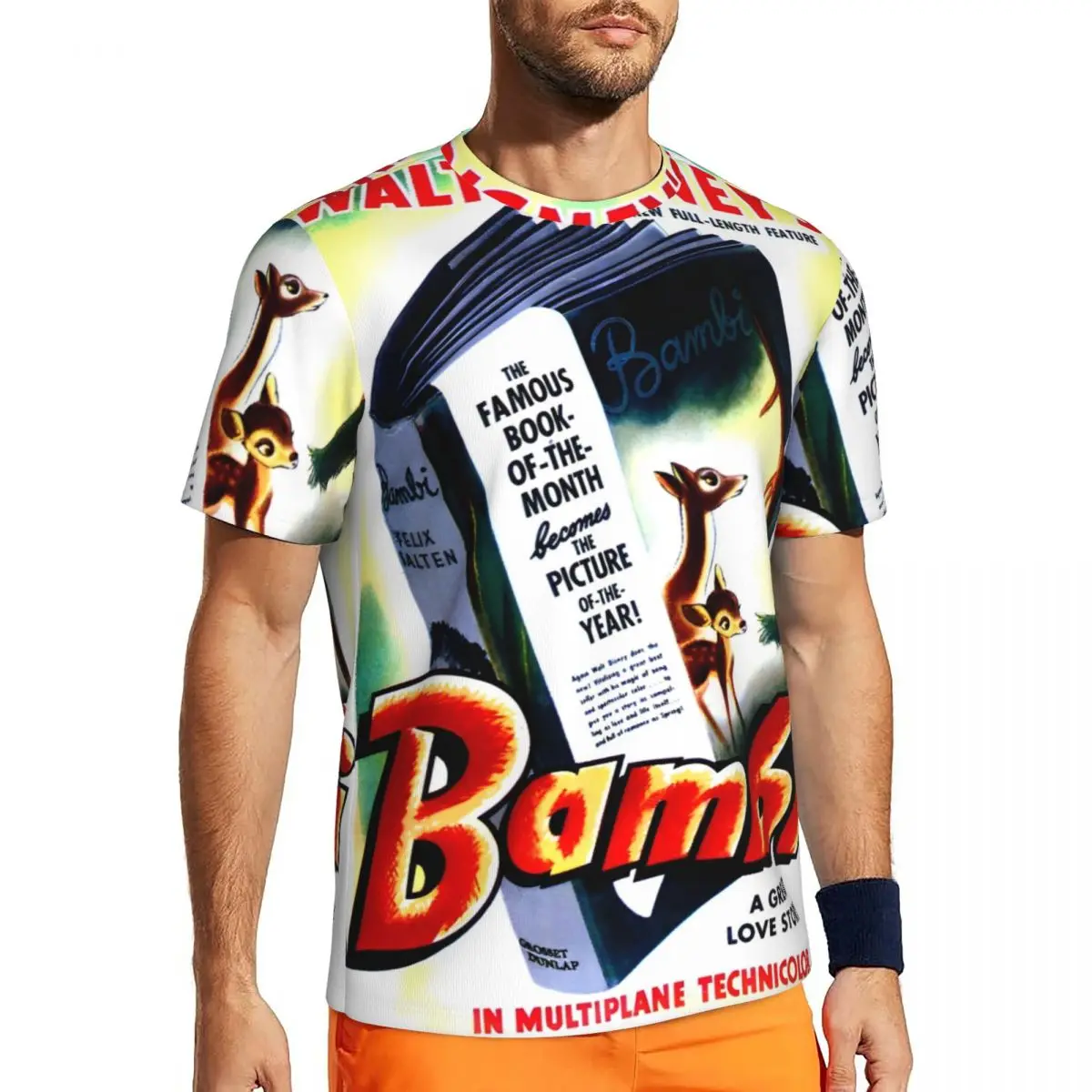 

Bambi Cartoon T Shirt Trendy Cool Sports T-Shirts Short Sleeves Comfortable Tshirt Summer Y2K Casual Oversized Clothes