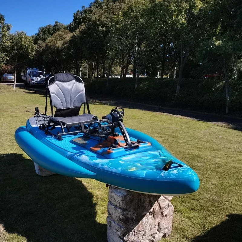 3 Air chamber widened inflatable SUP fishing boat fishing boat, aluminum alloy seat, pedal system adjustable direction