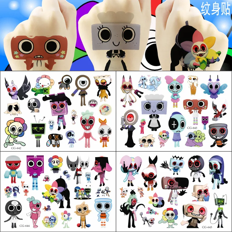 

1 шт., мультяшная игра Dandys World, временная татуировка, наклейка, боди-арт, татуировки, наклейки, игрушки для вечеринок, подарки