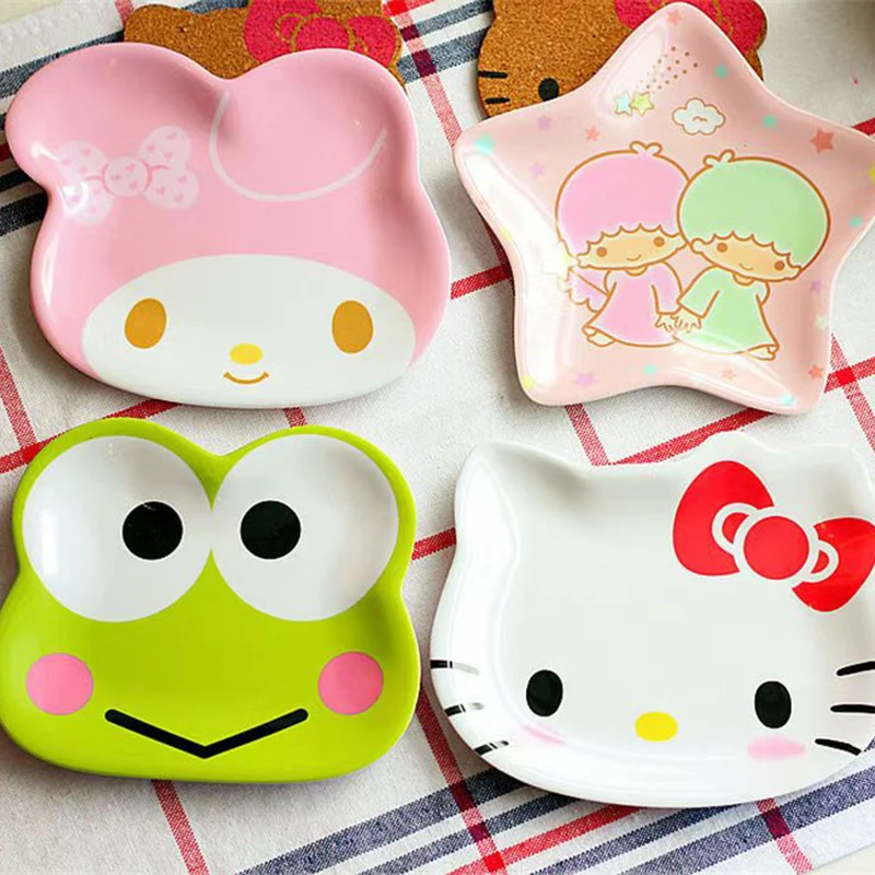 Sanrio Hello Kitty My Melody Keroppi Kawaii Dinner plates anime Snack plates Fruit snack tray