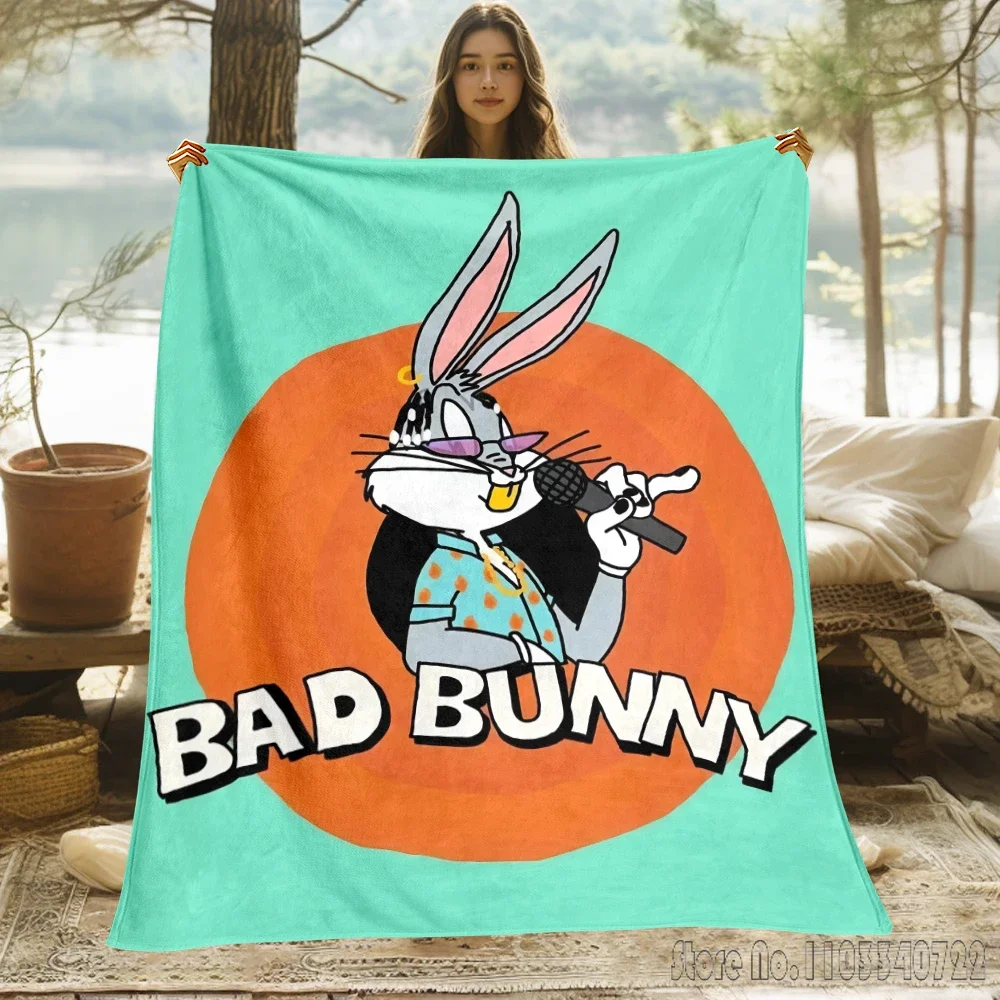 

Милое одеяло Bugs Bunny, чтобы согреться, подарок на день рождения, чтобы согреться, супер милое тонкое одеяло, портативное, антипиллинг, для пикника