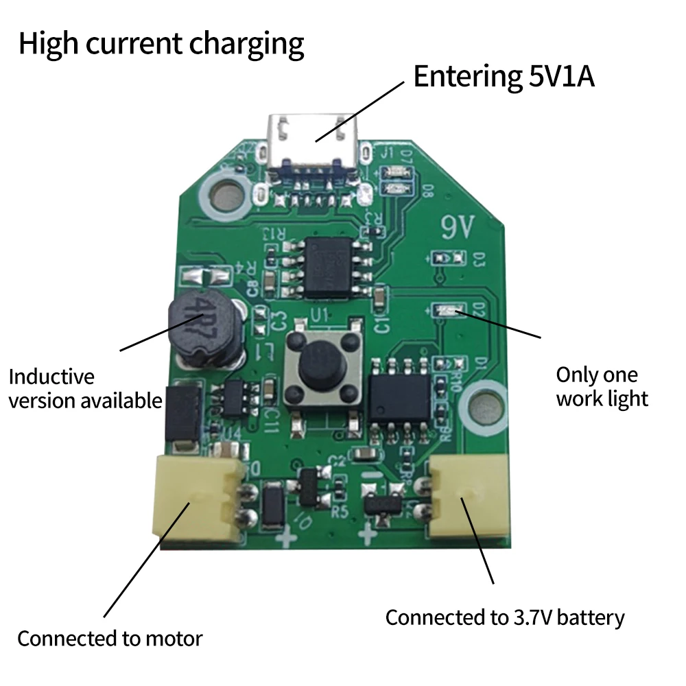 Type-C Micro USB Charging Small Fan Board Control Board Motherboard Handheld Small Table Fan Mobile Fan Universal Board 5V 1A