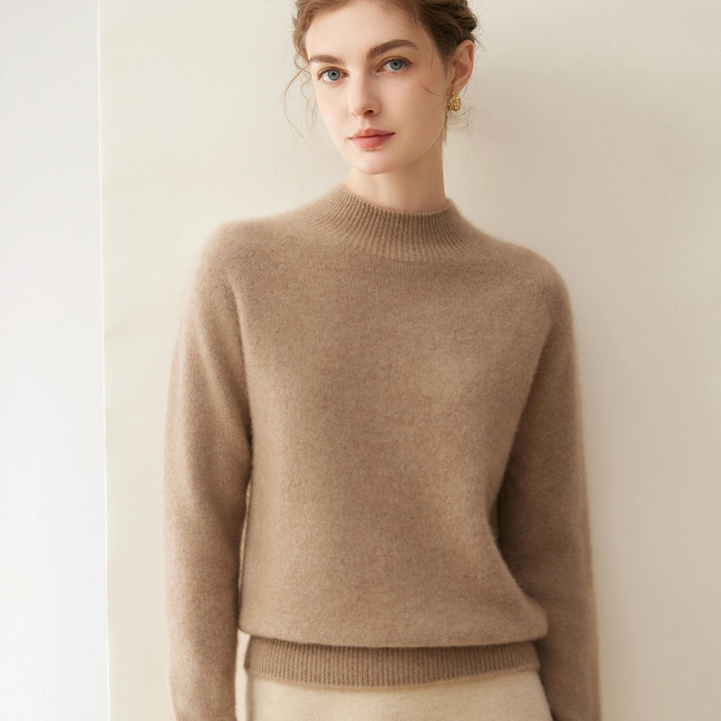 New 100% Percent Cashmere Semi High Neck Pullover Sweater Women Warm Winter Knit Tops Fashion Base Layer women's sweaters 2026..