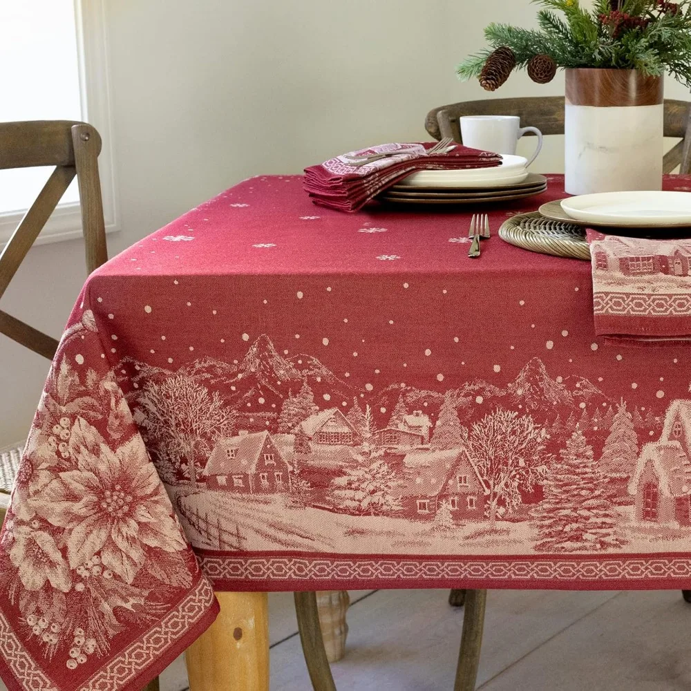

Benson Mills Heavyweight Jacquard Fabric Tablecloth for Holiday and Christmas Celebrations (Christmas Story, 60)