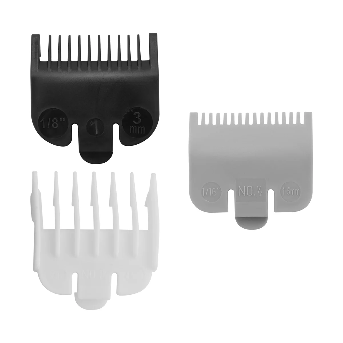 Cabelo elétrico universal Clipper, Limit Comb, ferramentas de corte de cabelo, pinça, 1.5mm, 3mm, 4.5mm, 3 pcs