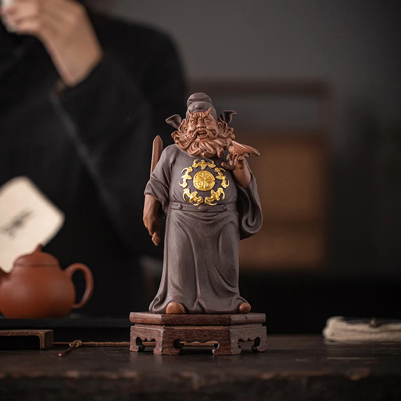 Esculturas y figuritas del maestro taoísta de cerámica Zhong kui, decoración del hogar, sala de estar, oficina, desplegable al mal, riqueza, suerte, Feng Shui