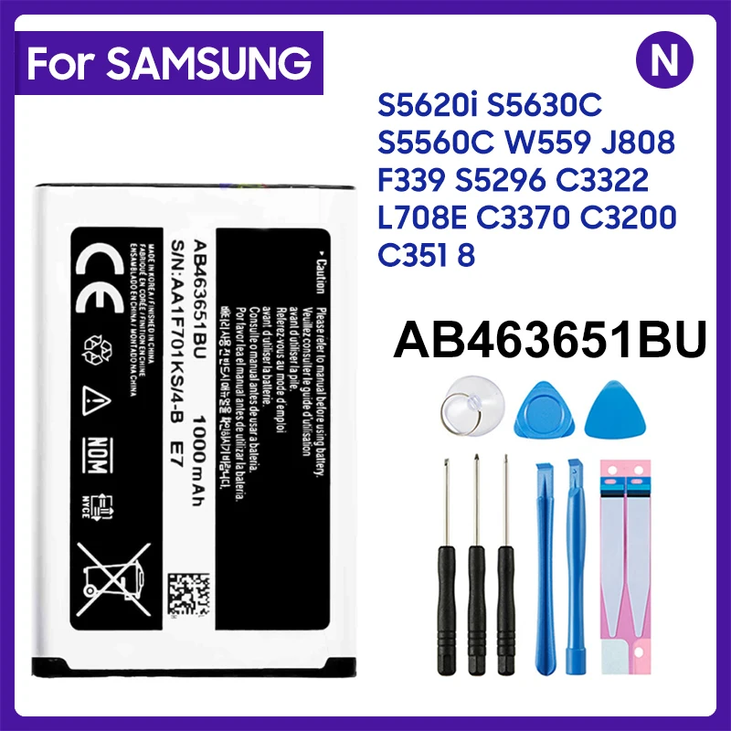 High Quality AB463651BU Battery for Samsung GT-C3060R C3222 C3322 C3530 S5600 S5610 S7070 P220 P260 AB463651BA AB463651BE