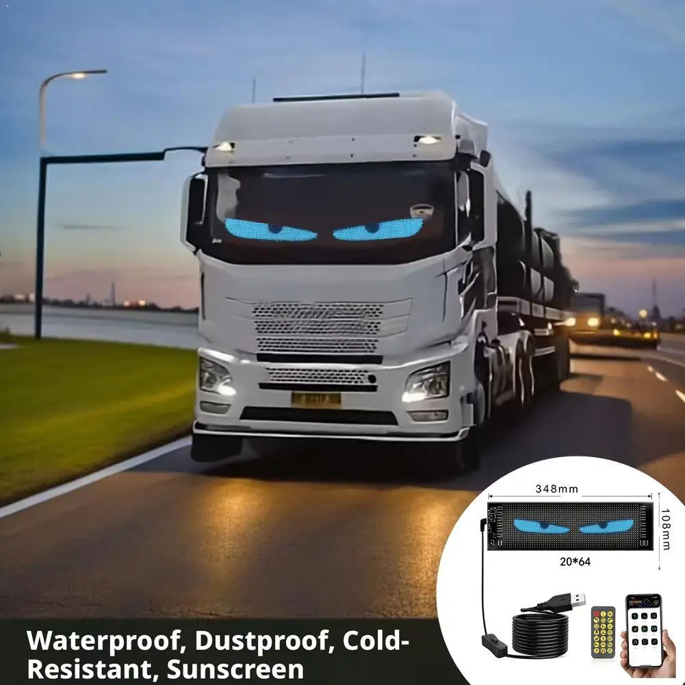 Truck And Car Lights With Flexible Screen DIY Colorful Car Windshield Dynamic LED Smart Phone App Control Flexible Matrix Screen