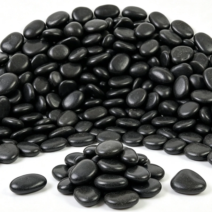 300/600g Polished Black River Rocks Smooth Pebble Stone, Decorative Cobblestone for Vase Filler, Garden Landscaping Aquarium XJM