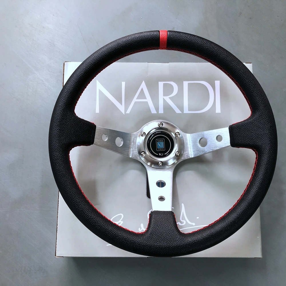 Universal 14Inch Racing NARDI Steering Wheel Car Drift PVC Leather JDM Steering Wheel Volantes For VW HONDA TOYOTA BMW Nissan